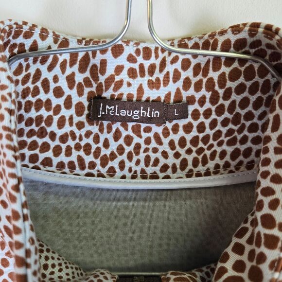 J. McLaughlin Bedford Dress Quarter-zip Mock-neck Spotted Animal Print Large - Picture 11 of 13